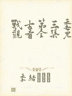 战士第三季在线观看全集免费播放
