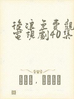 后浪免费观看的电视剧40集在线播放