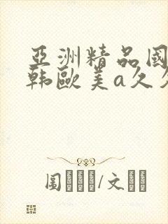 亚洲精品国产日韩欧美a久久久久久久