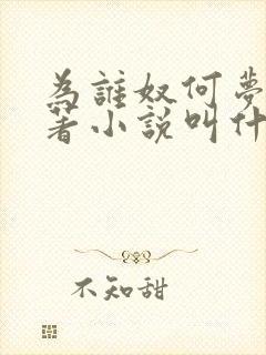 为谁奴何梦蓉原著小说叫什么名字封面