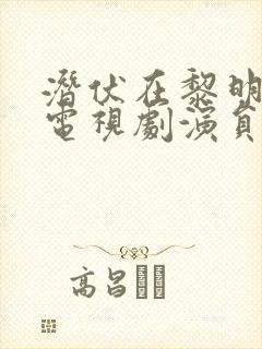 潜伏在黎明之前电视剧演员表