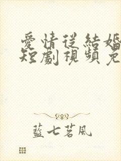 爱情从结婚开始短剧视频免费封面