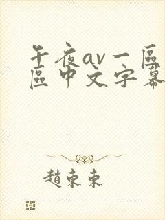午夜av一区二区中文字幕