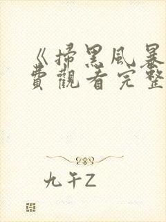 《扫黑风暴》免费观看完整版