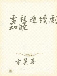 电视连续剧无人知晓封面
