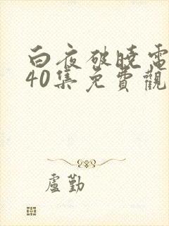 白夜破晓电视剧40集免费观看封面
