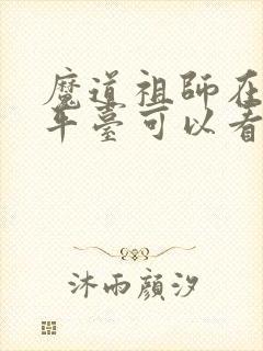 魔道祖师在哪个平台可以看