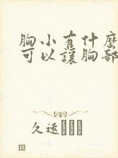 胸小有什么办法可以让胸部变大