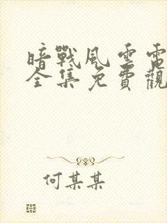 暗战风云电视剧全集免费观看高清