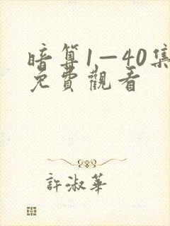 暗算1—40集免费观看