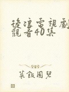 后浪电视剧免费观看40集