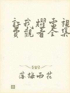 许我耀电视剧免费观看全集在线播放