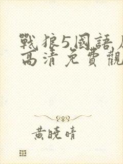 战狼5国语原版高清免费观看封面