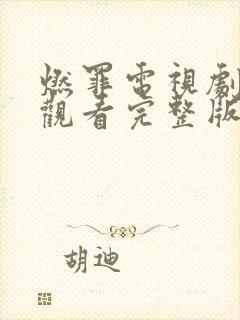 燃罪电视剧免费观看完整版高清封面