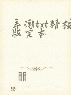 弄潮txt精校版完本