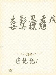 火影忍者疾风传每集标题