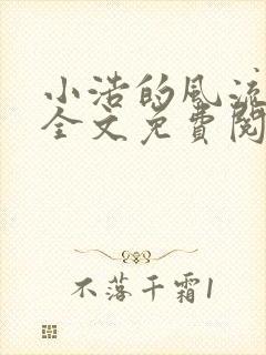 小浩的风流人生全文免费阅读封面
