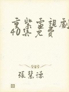重紫电视剧全集40集免费封面