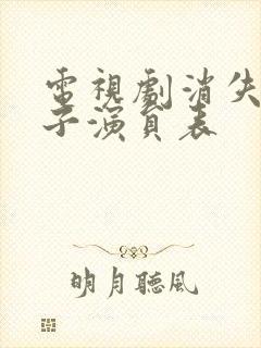 电视剧消失的孩子演员表