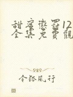 甜蜜惩罚12集全集免费观看电视剧