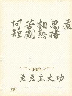 何苦相思煮余年短剧热播