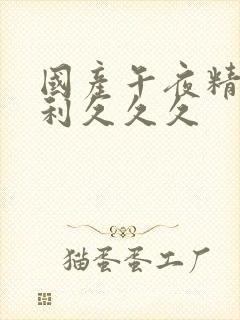 国产午夜精品福利久久久
