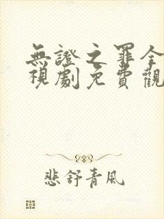 无证之罪全集电视剧免费观看