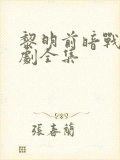 黎明前暗战电视剧全集
