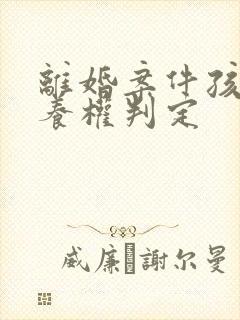 离婚案件孩子抚养权判定
