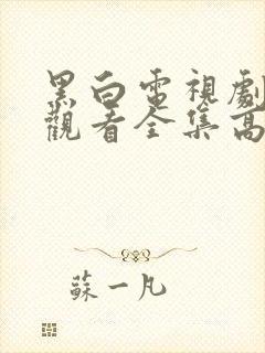 黑白电视剧免费观看全集高清完整版封面