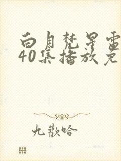 白月梵星电视剧40集播放免费完整版