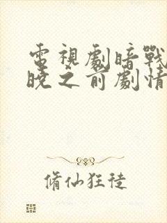 电视剧暗战在拂晓之前剧情介绍封面