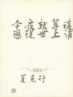 今夜就算这份爱恋从世上消失电影封面