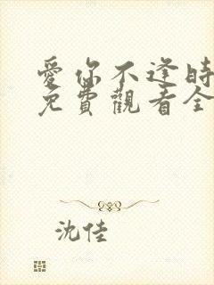 爱你不逢时短剧免费观看全集高清