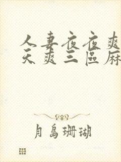 人妻夜夜爽爽天天爽三区麻豆av
