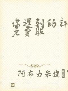 你迟到的许多年免费版