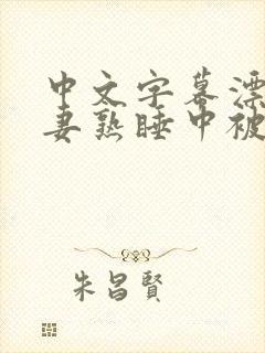 中文字幕漂亮人妻熟睡中被公侵犯的