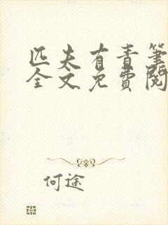 匹夫有责笔趣阁全文免费阅读
