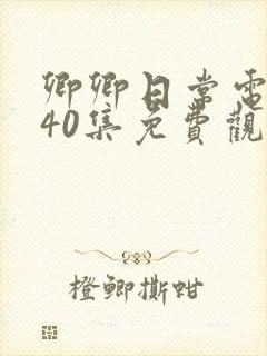 卿卿日常电视剧40集免费观看全集