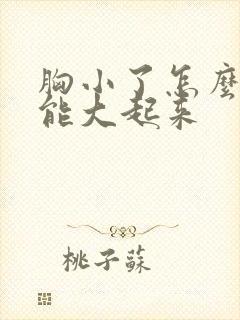 胸小了怎么样才能大起来