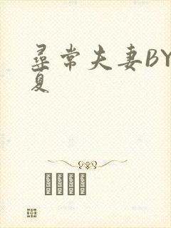 寻常夫妻BY写夏封面