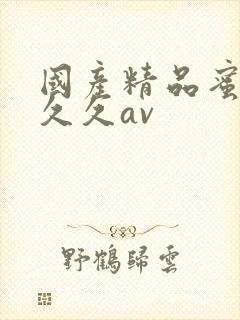 国产精品蜜臀久久久av封面
