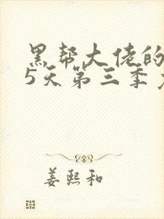 黑帮大佬的365天第三季免费观看全集第一季