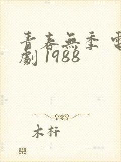 青春无季 电视剧 1988封面