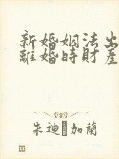 新婚姻法出轨方离婚时财产怎么判