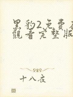 黑豹2免费在线观看完整版封面