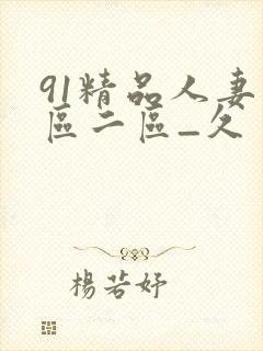 91精品人妻一区二区_久