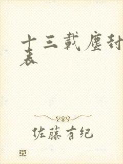 十三载尘封演员表封面