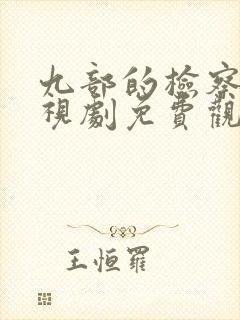 九部的检察官电视剧免费观看全集高清