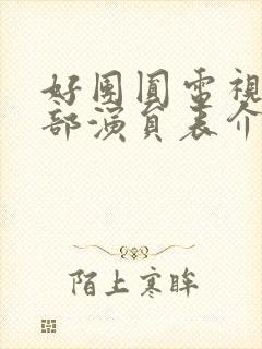 好团圆电视剧全部演员表介绍封面